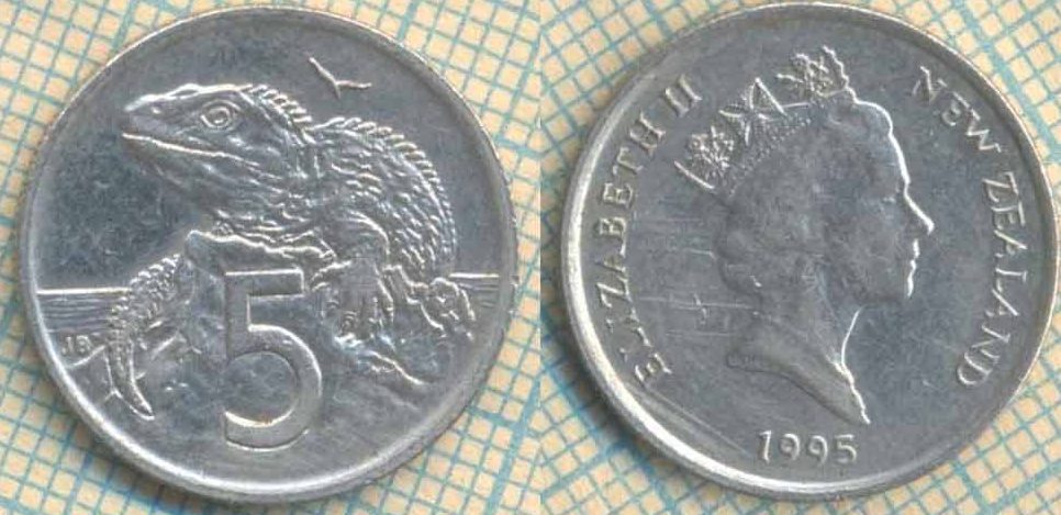 Новая Зеландия 5 центов 1995 5081