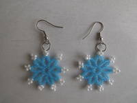 серьги голубые с белым