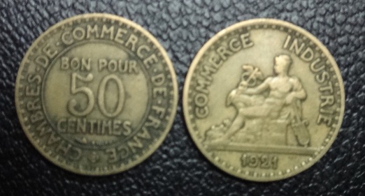Франция 50 сентим 1921