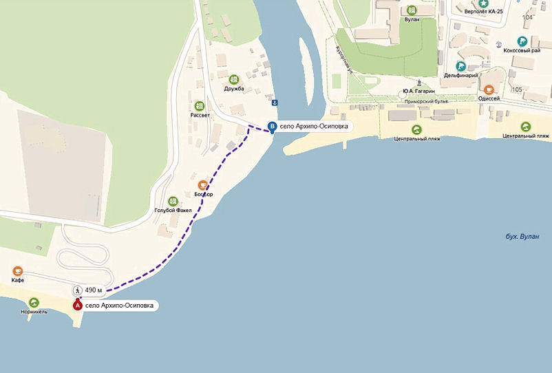Схема прохода на Прохоровский пляж