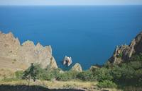 Вид на Золотые ворота Карадага с Берегового хр. Фото Морошкина В.В.
