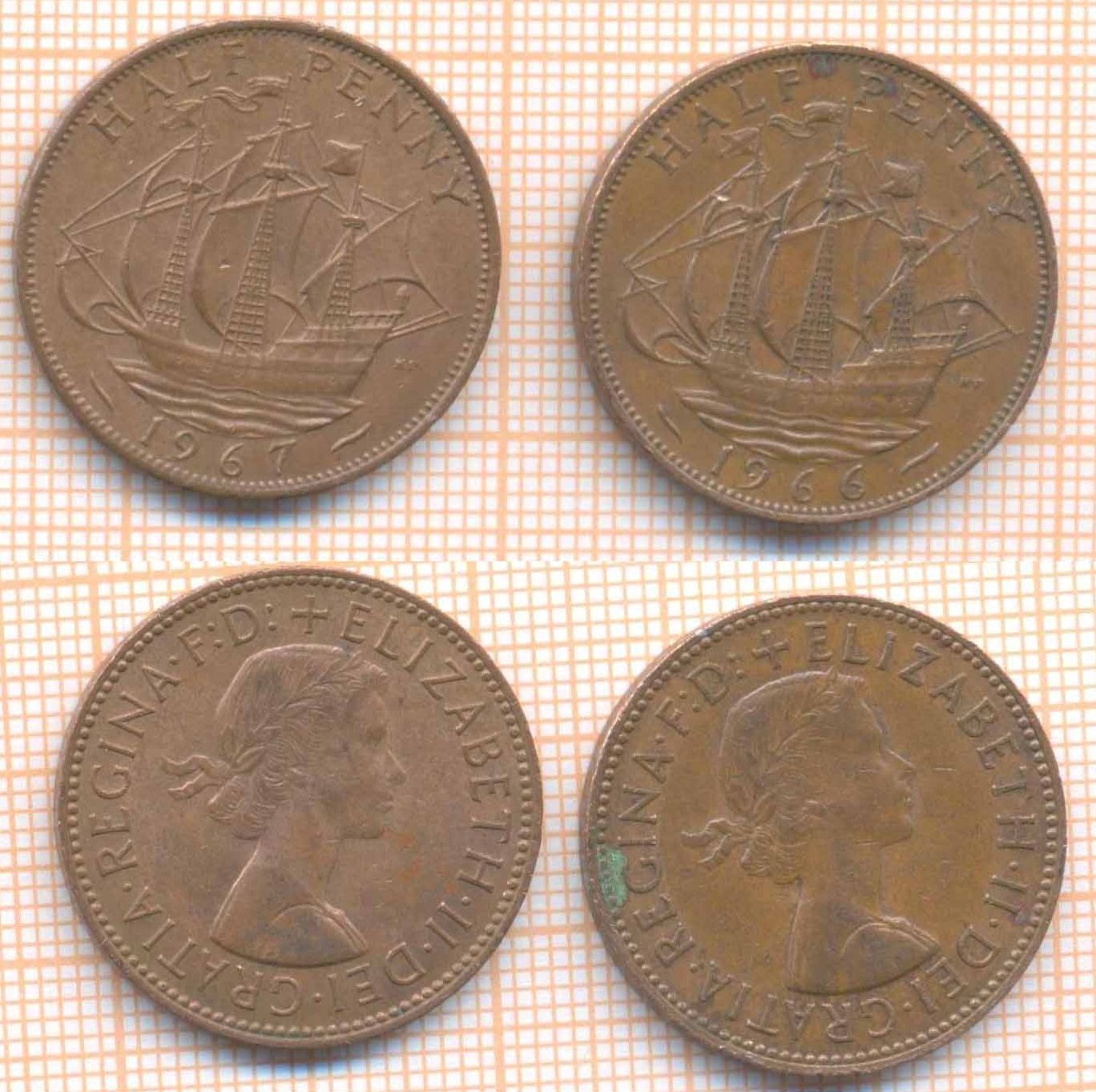 Великобритания полпенни 1966 67 117 12
