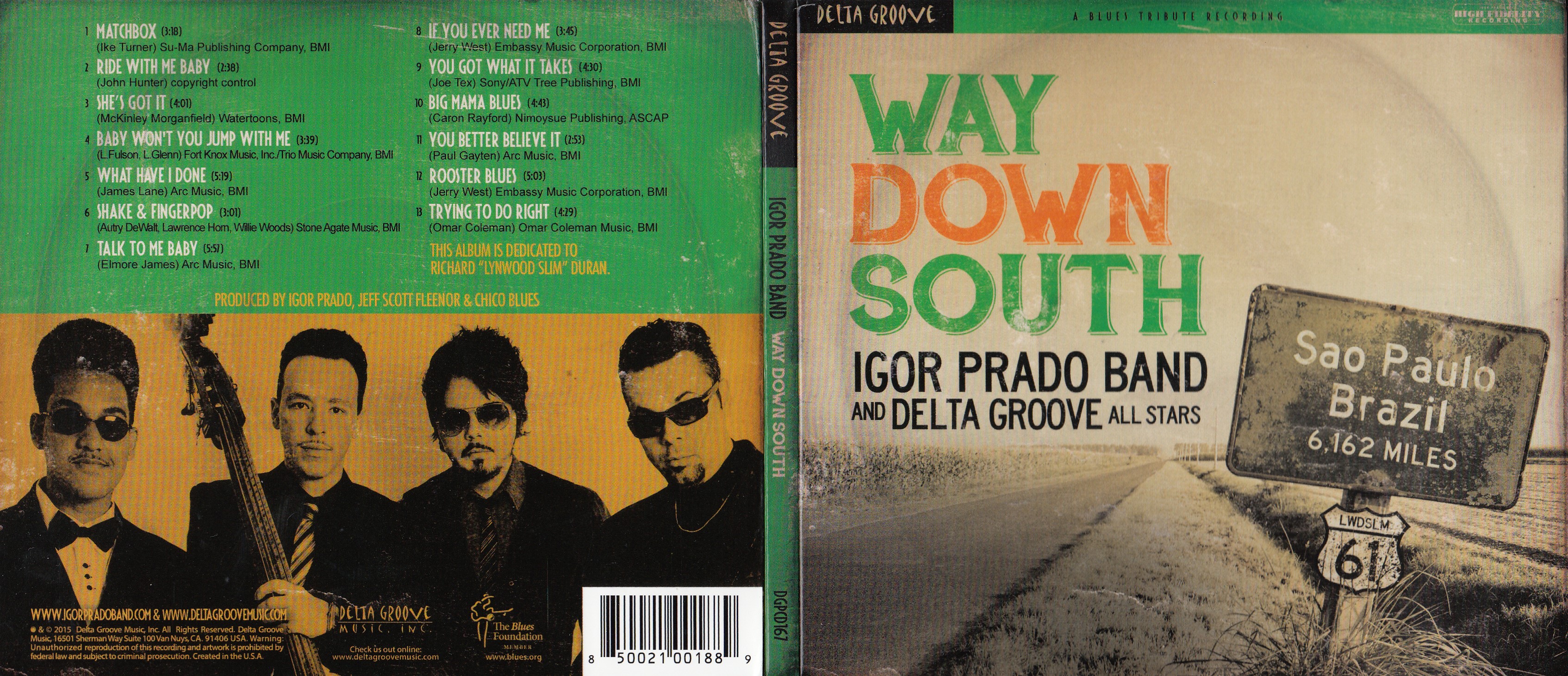 Igor Prado And Delta Groove All Stars - Way Down South - Front