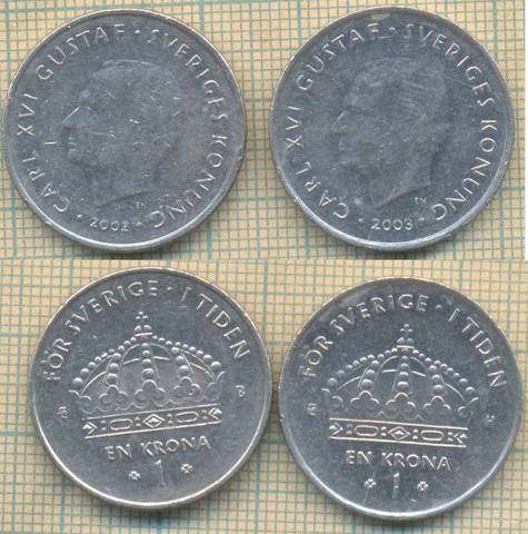 Швеция 1 крона 2002 03 14 10