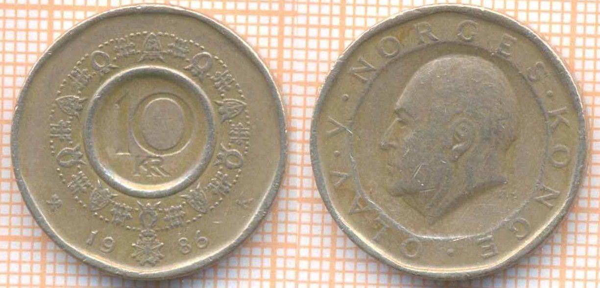 Норвегия 10 крон 1986 6768