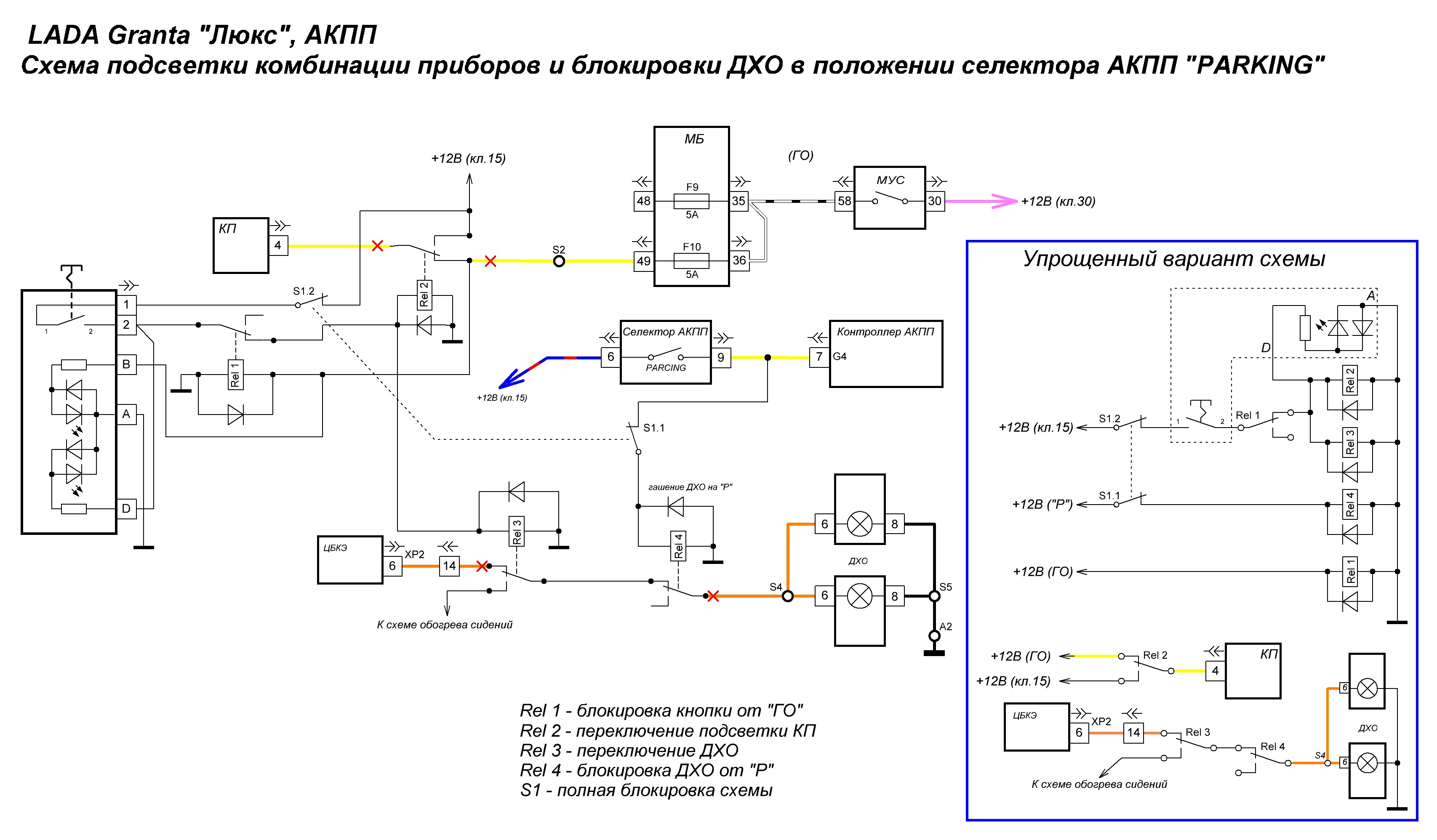 Подсветка КП + ДХО