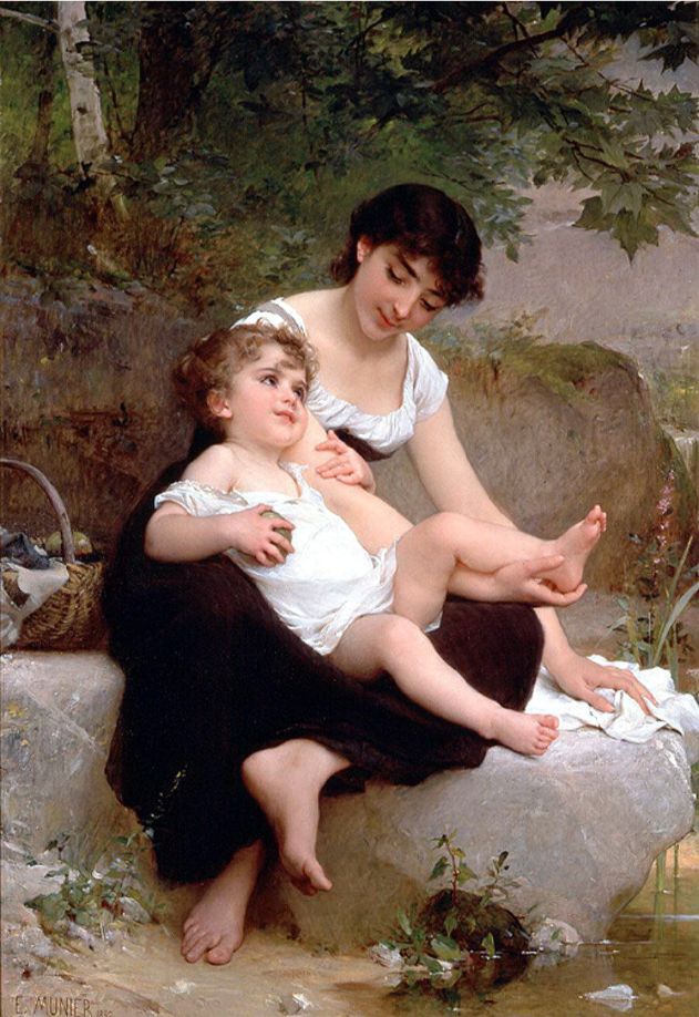 57 Emile Munier (French, 1840-1895) - Мать и дитя, 1892