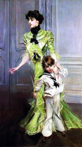 105 Giovanni Boldini (1842-1931) - Портрет мадам Жанны Гюго с сыном