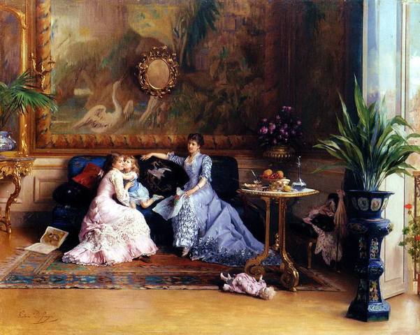 112 Gustave Leonard de Jonghe (1829-1893) - Визит во второй половине дня - The Afternoon Visit