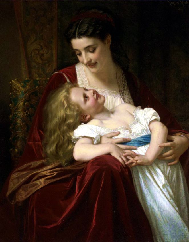 126 Hugues Merle (1823-1881) - Материнская любовь