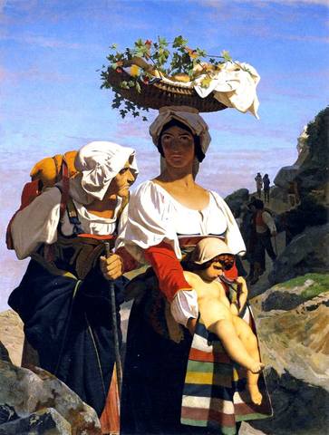 132 Jean-Leon Gerome (1824-1904) - Two Italian Peasant Women and an Infant