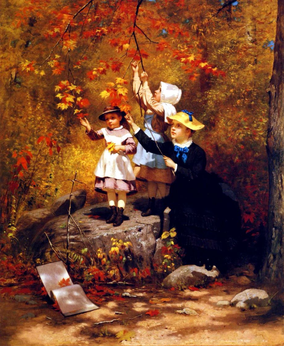 139 John George Brown - Сбор осенних листьев - Gathering Autumn Leaves