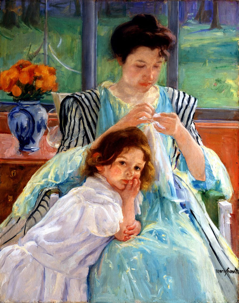 154 Mary Cassatt (1844-1926) - Young Mother Sewing