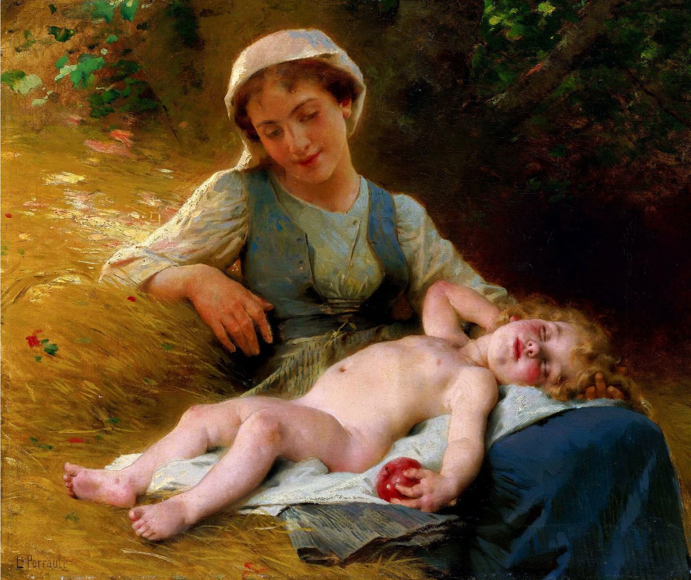 151 Leon Perrault (FRENCH, 1832-1908) - FAST ASLEEP