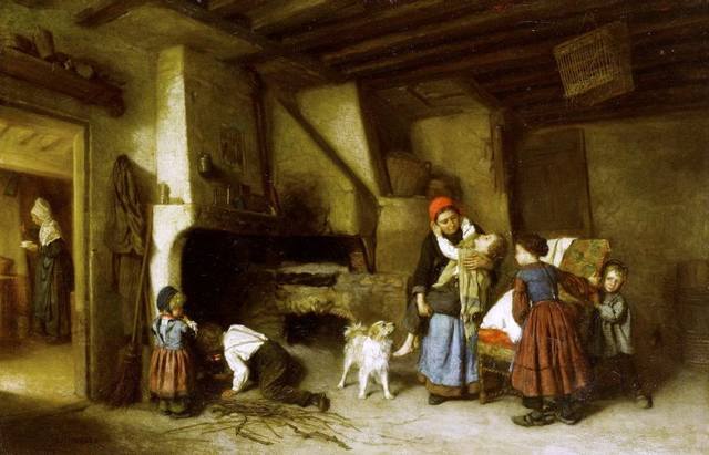 181 Thеophile Emmanuel Duverger (French, 1821-1886) - Tired out