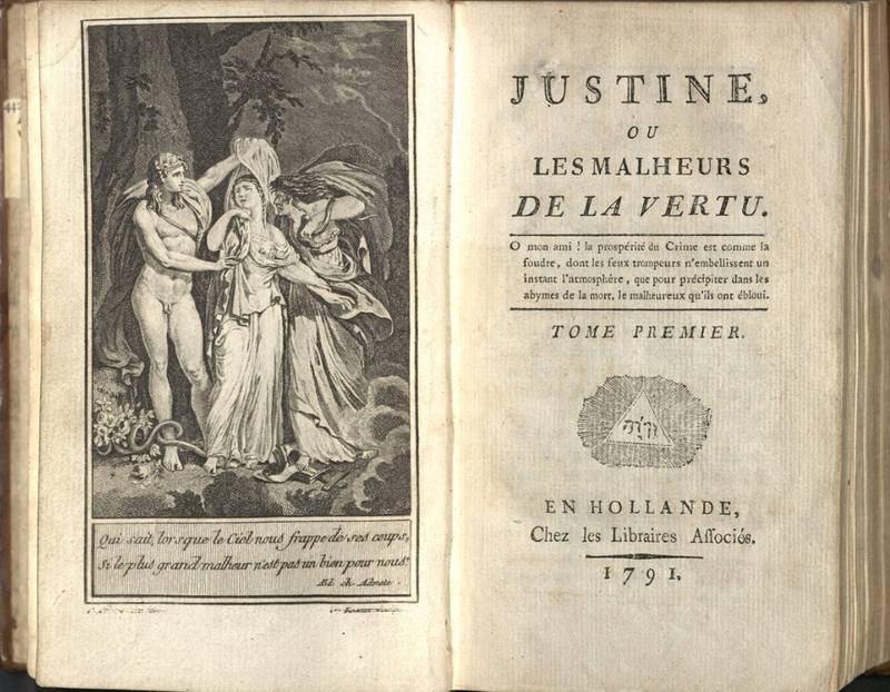 Прижизненное издание романа «Жюстина, или несчастья добродетели», 1791