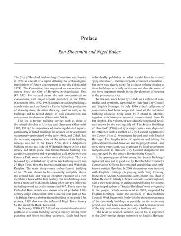 Baker Nigel, Hughes Pat, Morriss Richard K. - The Houses of Hereford 1200-1700 - 2017 16