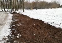 отсыпали землю только на 3 метра от дороги