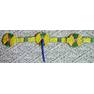 031 Quill strip yellow quilled blanket strip 56" long, disks are 5" in diameter