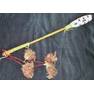 032 Drum beater beaded drum beater with quilled drop 28" long (includes quill drops)