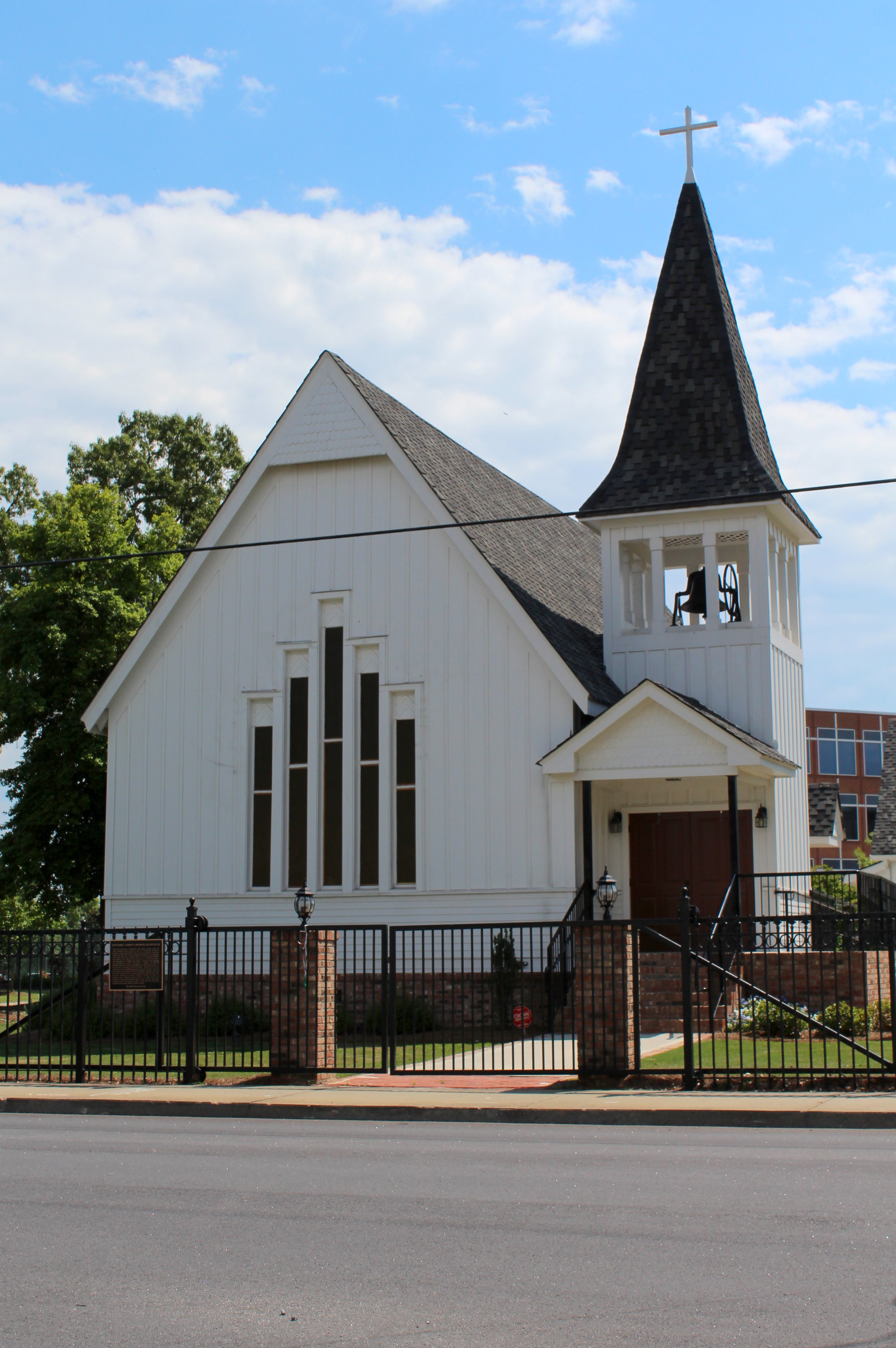 Hapeville: Christ Church Christ Church was built around 1895 and originally located along the railroad tracks at the Depot Center before being moved to 680 Porsche Avenue (formerly South Central Avenue) in 2010. The building functioned as a church from 1895 until 1906, at which point it served numerous functions including a classroom and a private residence.