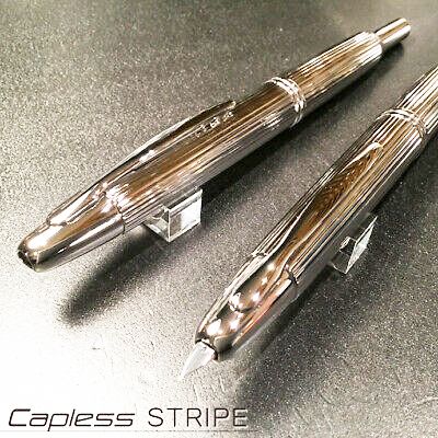 Pilot-Capless-Stripe-Fountain-Pen-Vanishing-Point-Silver