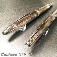 Pilot-Capless-Stripe-Fountain-Pen-Vanishing-Point-Silver