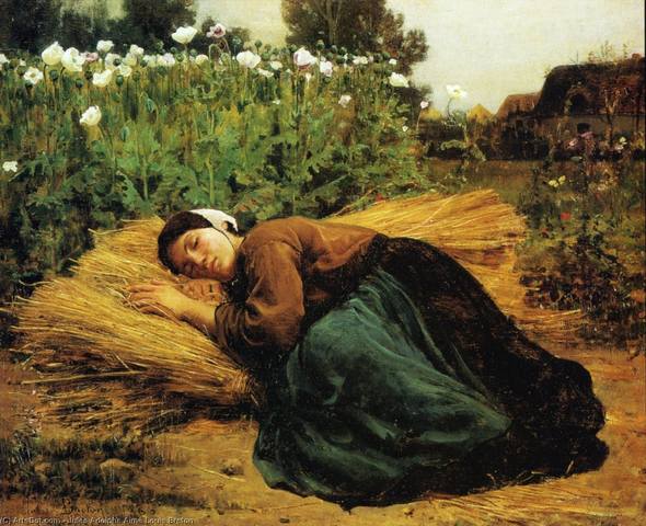 Jules adolphe aime louis breton-a rest in the fields