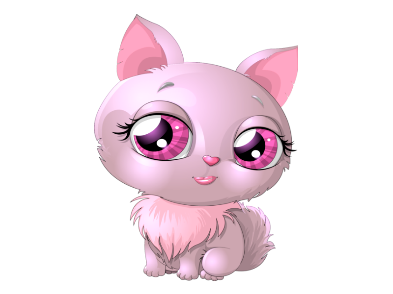 Кошка розовая глаза. Кошка мультяшная. Милая розовая кошка. Розовый котенок рисунок.