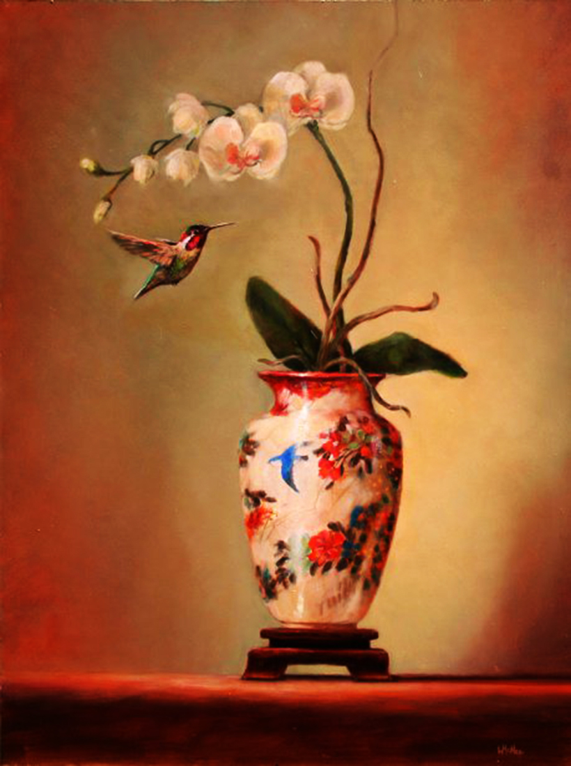 hummingbird-white-orchids