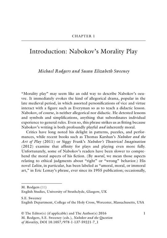 Nabokov and the Question of Morality Aesthetics, Metaphysics, and the Ethics of Fiction by Michael Rodgers, Susan Elizabeth Sweeney (eds.) (z-lib.org) 13
