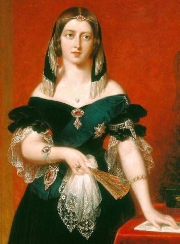 1840, Queen Victoria wearing rubies by John Partridge.