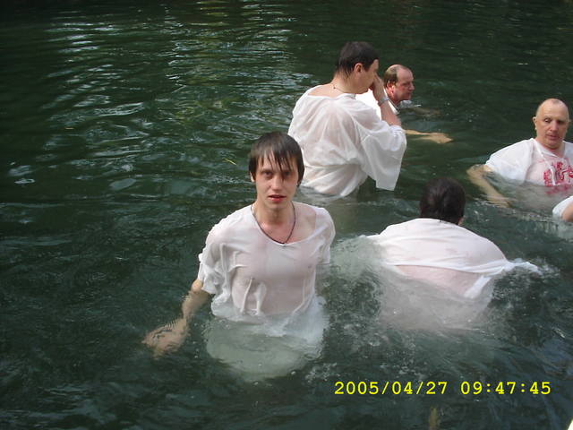 Радомский на Святой Земле купание в реке Иордан