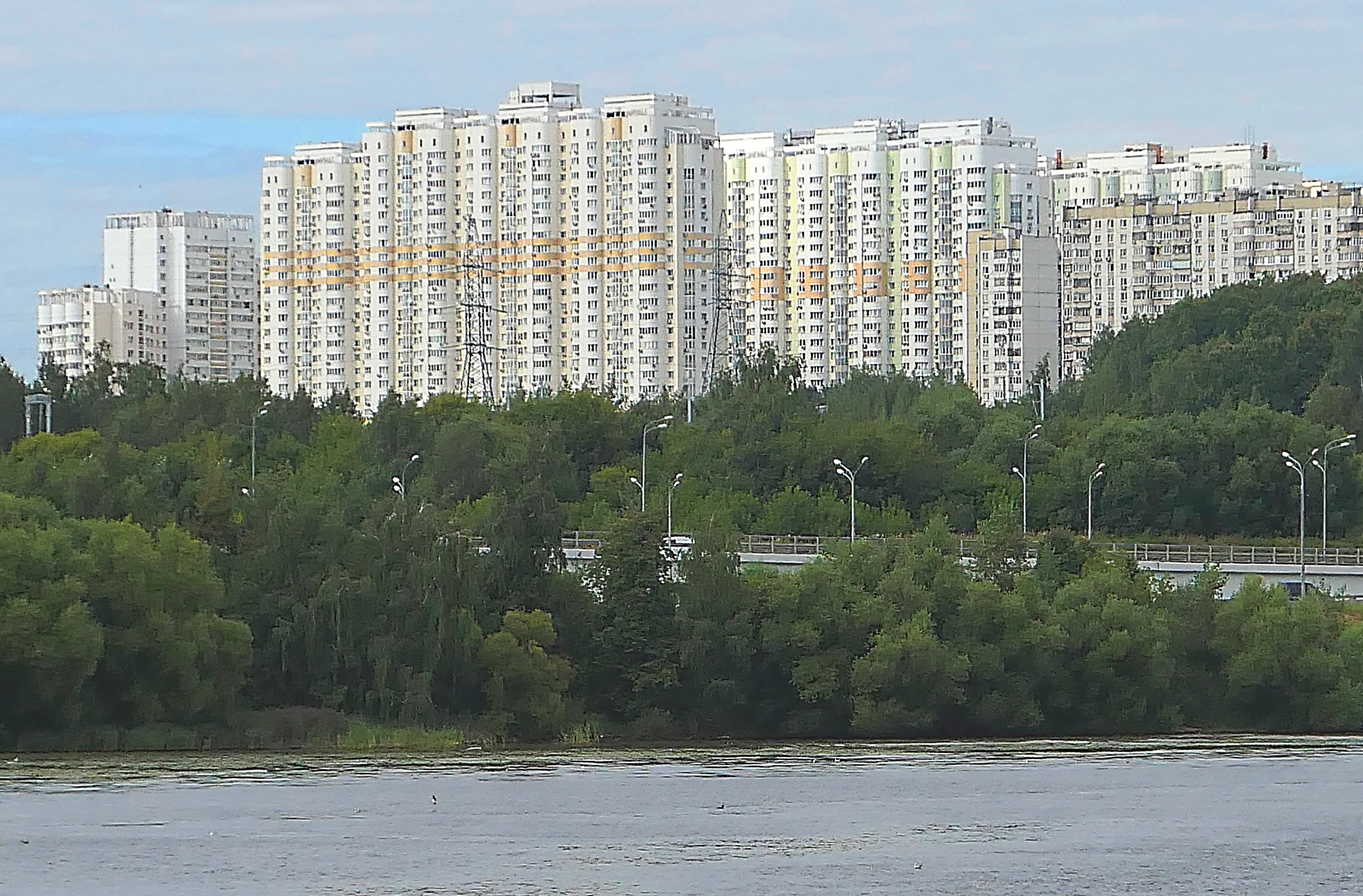 Берег Павшинской Поймы и здания р-на Митино. Фото Морошкина В.В.