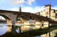 Верона, мост Понте Пьетра.ХУДОЖНИК Сорин Сорин Владимир