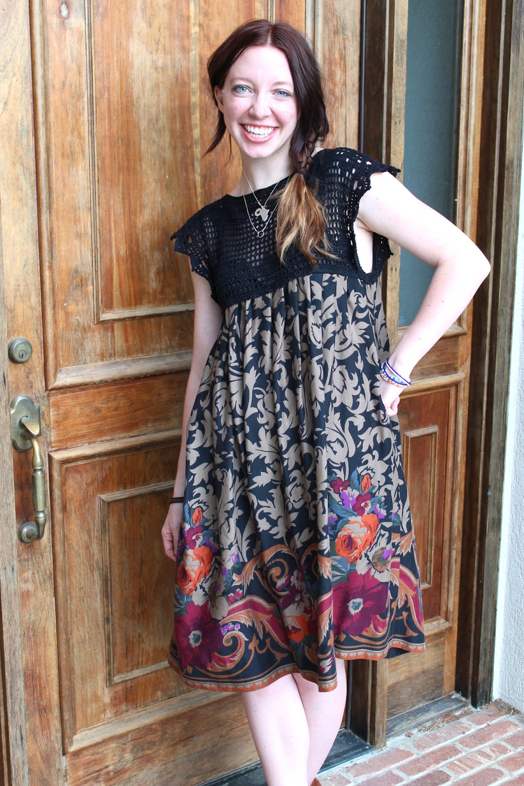 1Crochet-and-Fabric-Dress-with-Free-Pattern