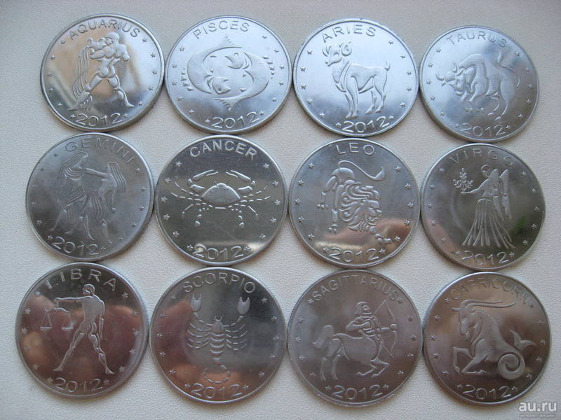 Сомалиленд 2012 год. Набор 12 монет по 10 шиллингов «Знаки Зодиака»