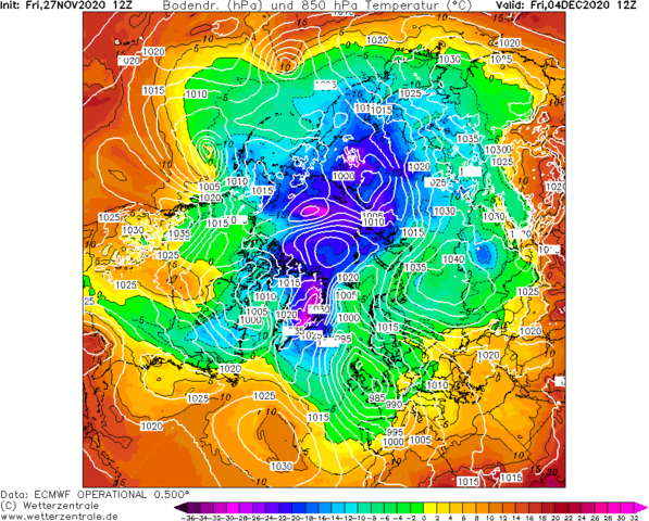 04декECMWF(СевПолушарие)Т850