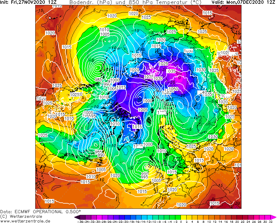 07декECMWF(СевПолушарие)Т850