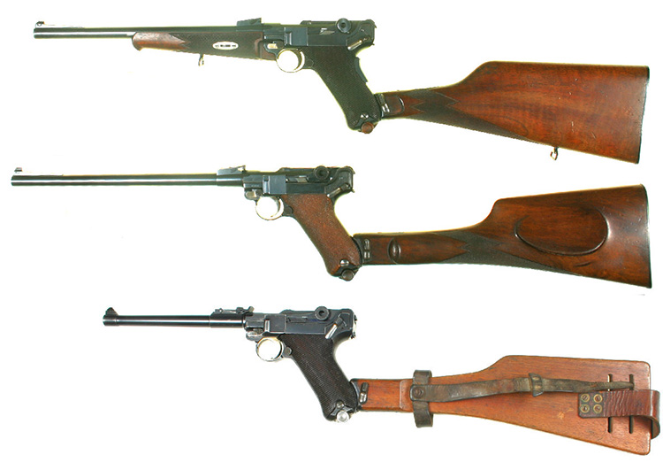 Luger carbines and Artillery model with stock