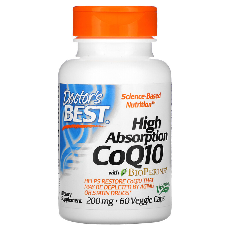 Doctor s Best, High Absorption CoQ10 with BioPerine, 200 mg, 60 Veggie Caps Rozetka 1