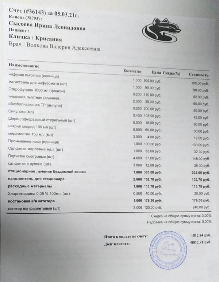 Счет Крис 05 05.03.21 1812,84 стац