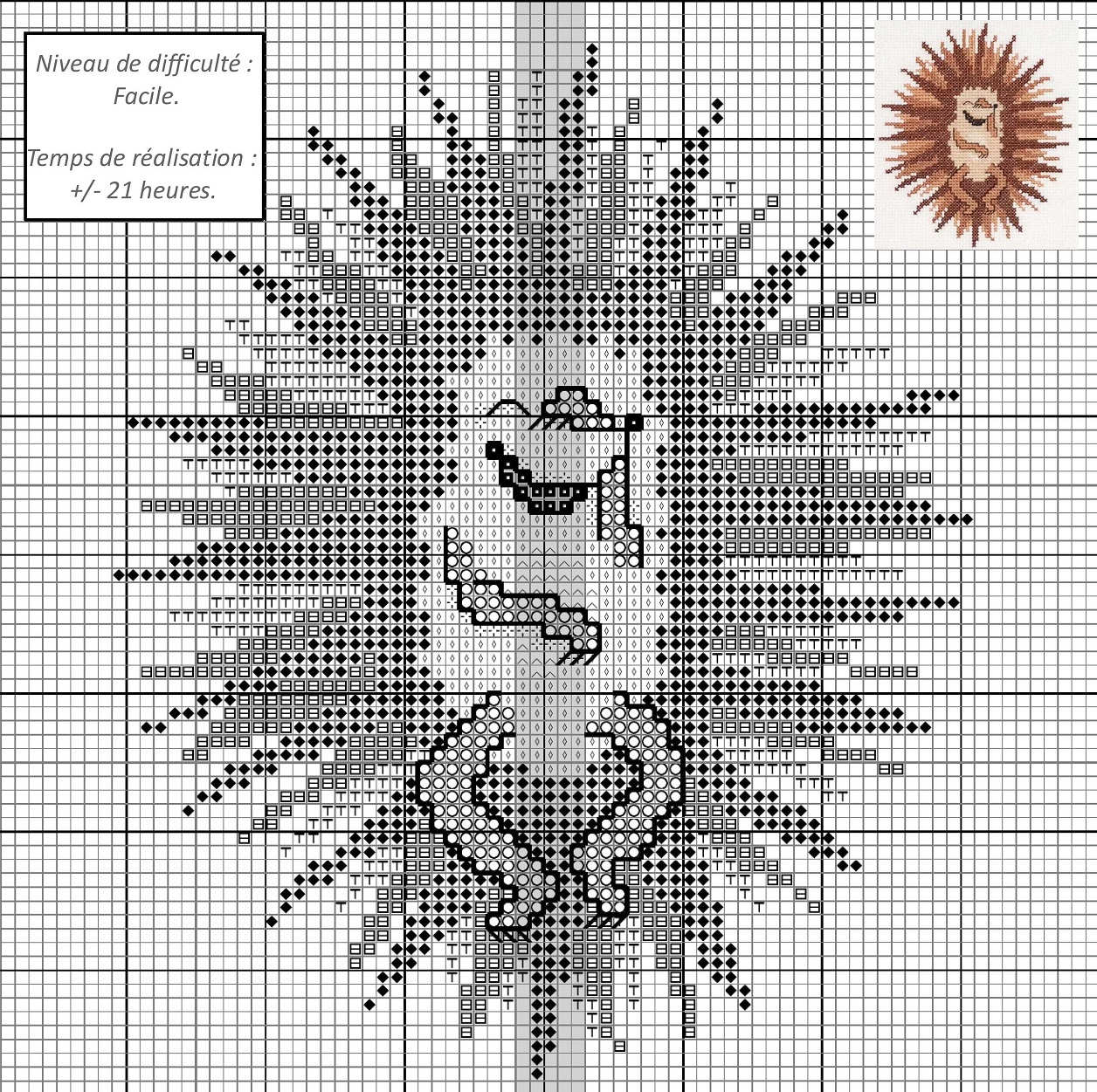 Цветная схема еж. Ежик 120.