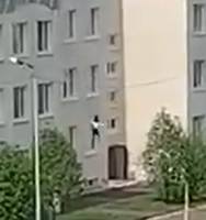 the girl is balancing