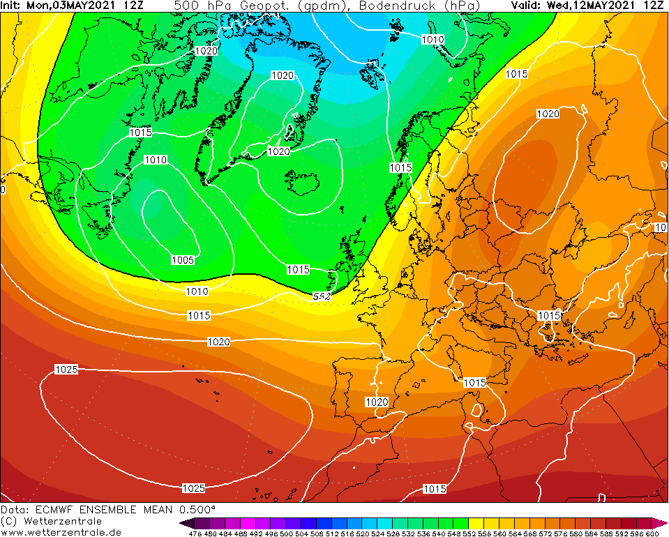 Прогноз на 12маяECMWF(ансамбль)