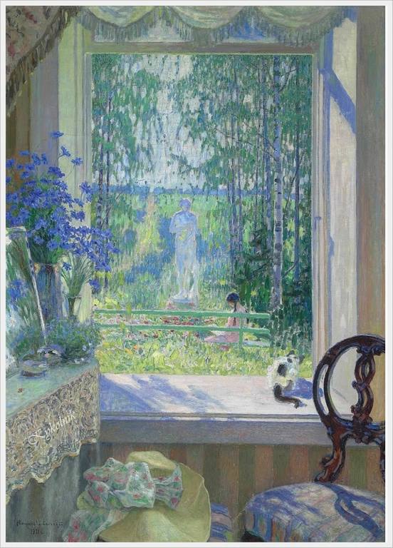 Богданов-Бельский Николай Петрович. Окно, открытое в сад 1931