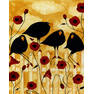 hubbs-art-folk-prints-crow-blackbirds-birds-floral-flowers-poppy-poppies-garden-debi-hubbs