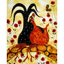 hubbs-art-folk-prints-whimsical-farm-animals-fowls-chicken-rooster-floral-poppy-debi-hubbs