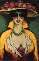 Kees van dongen cornelis theodorus maria van dongen -woman with flowered hat