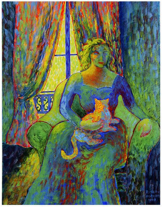Impressionist Woman And Cat